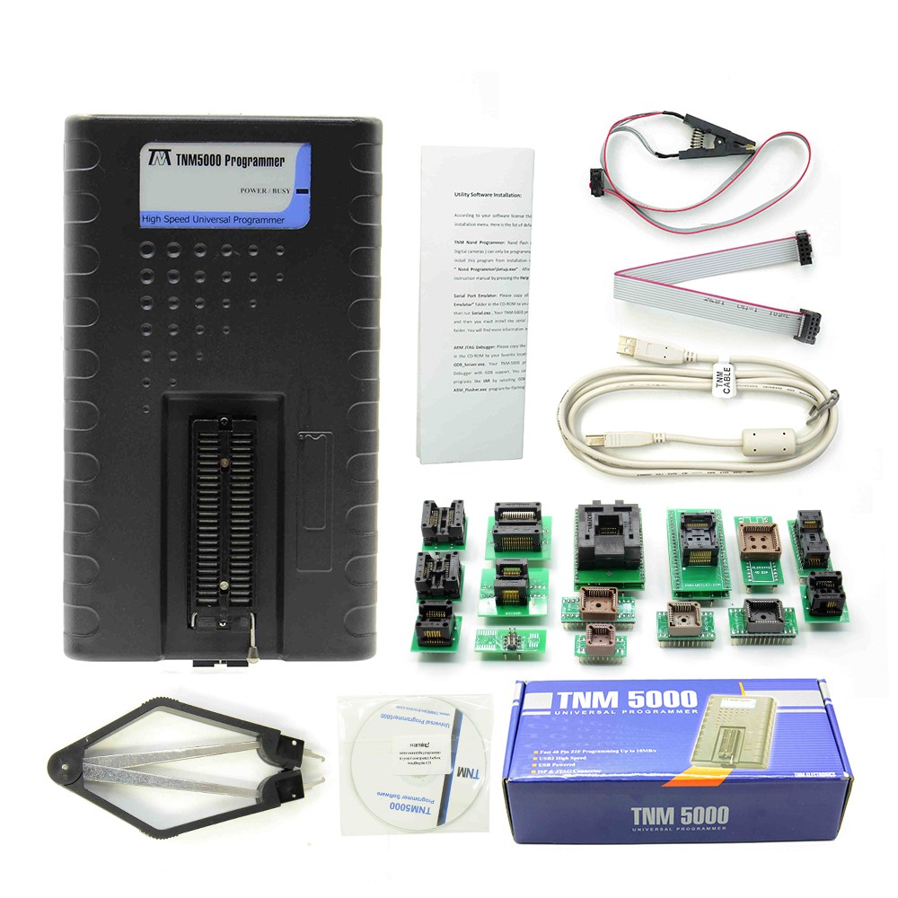 TNM5000 USB AVR Programmer with 15pcs adapters for NAND flash/EPROM/MCU/PLD/CPLD/FPGA/ISP/JTAG