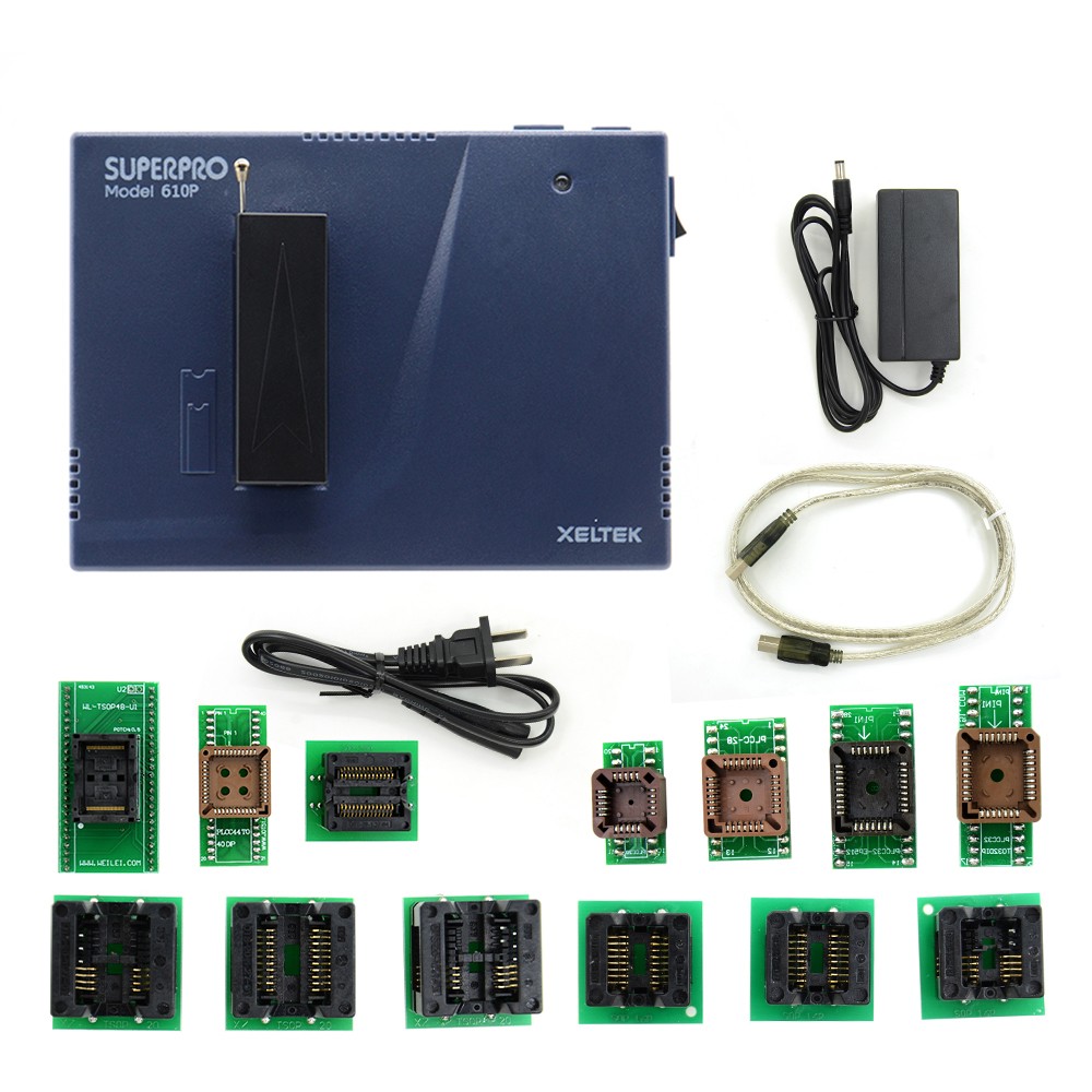 Original Xeltek USB Superpro 610P Universal Programmer with 13pcs Adapters