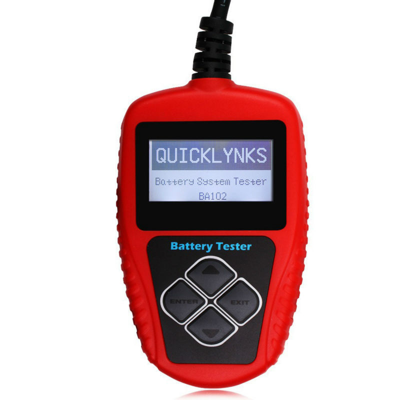 QUICKLYNKS BA102 Motorcycle Battery Tester LCD Display 12V Battery Life Analysis